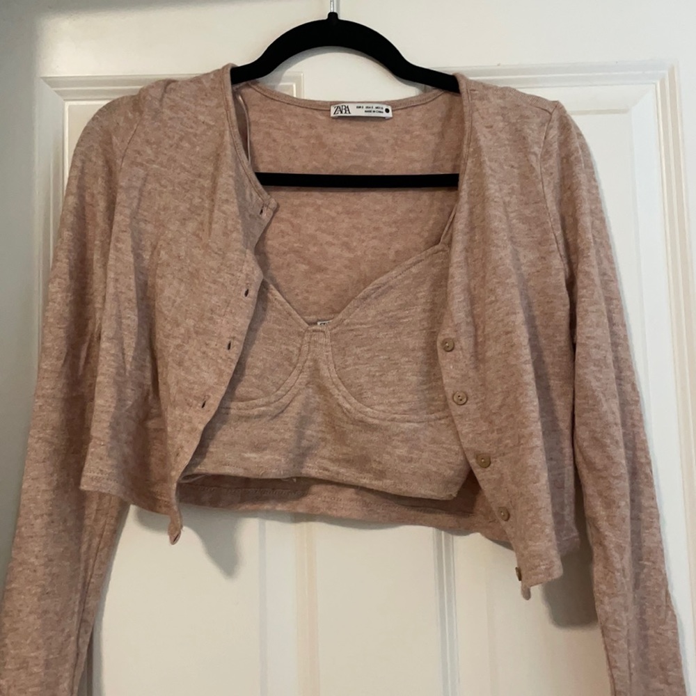 NWOT. Zara bralette and cardigan set